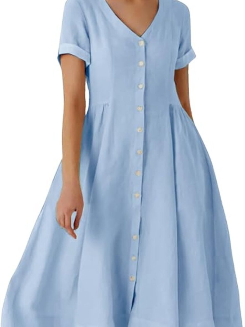 Light Blue Button Down Dress XXL